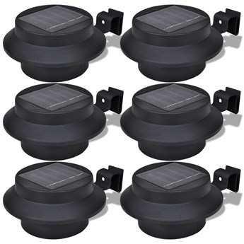 vidaXL Ogrodowe lampy solarne, 6 szt., czarne