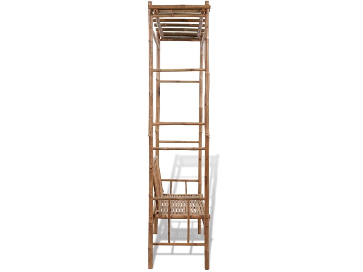 vidaXL Ławka ogrodowa z pergolą, 130 cm, bambusowa Drewno Kategoria Ławki ogrodowe Kolor Brązowy