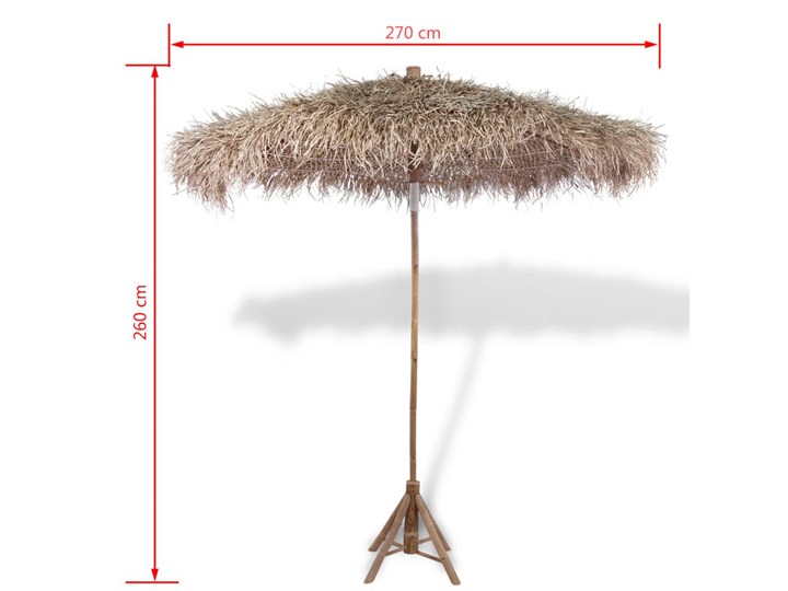 vidaXL Parasol ogrodowy z bambusa i bananowych liści, 270 cm Parasole Położenie nogi Centralne Kategoria Parasole ogrodowe