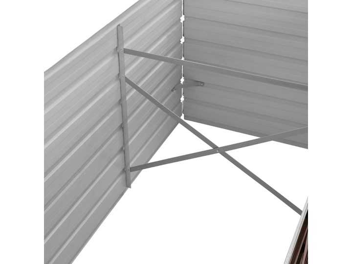 vidaXL Podwyższona donica, brązowa, 240x80x77 cm, galwanizowana stal Prostokątny Metal Donica balkonowa Donica ogrodowa Kolor Brązowy