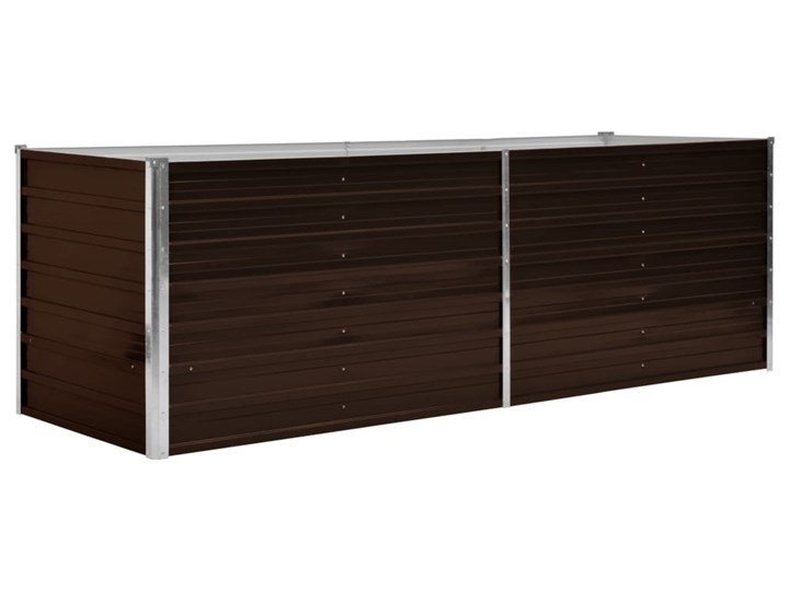 vidaXL Podwyższona donica, brązowa, 240x80x77 cm, galwanizowana stal Donica ogrodowa Donica balkonowa Prostokątny Kolor Brązowy Metal Kategoria Donice ogrodowe