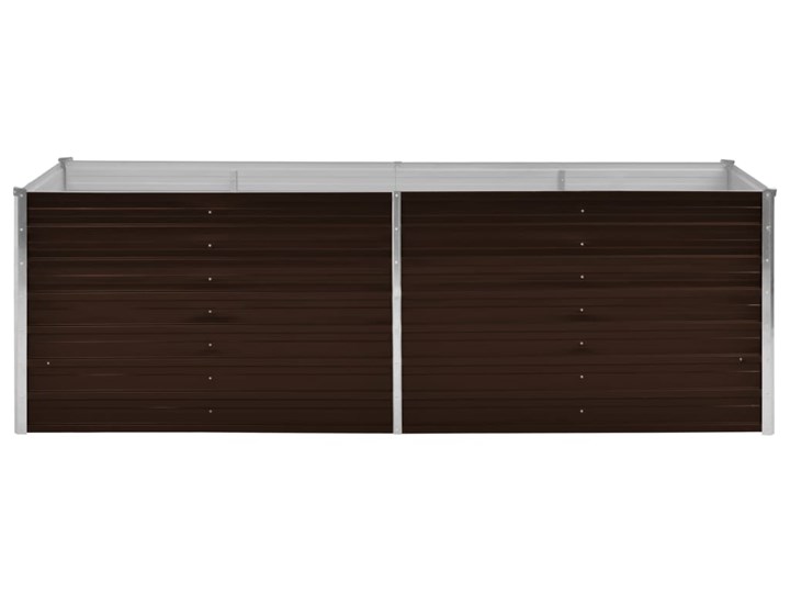vidaXL Podwyższona donica, brązowa, 240x80x77 cm, galwanizowana stal Metal Prostokątny Donica balkonowa Donica ogrodowa Kolor Brązowy