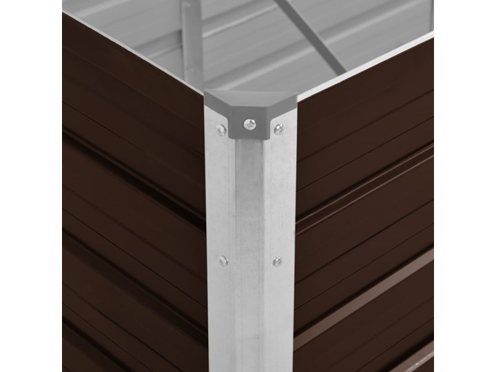 vidaXL Podwyższona donica, brązowa, 240x80x77 cm, galwanizowana stal Donica ogrodowa Donica balkonowa Metal Kolor Brązowy Prostokątny Kategoria Donice ogrodowe