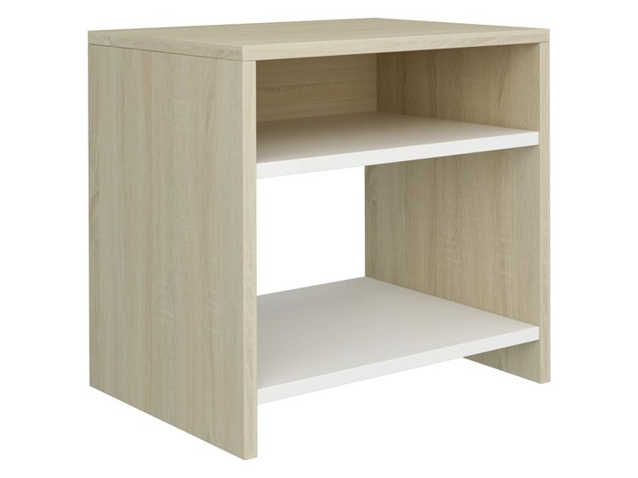 vidaXL Szafka nocna, biel i dąb sonoma, 40x30x40 cm, płyta wiórowa Uniwersalne Płyta MDF Płyta meblowa Drewno Płyta laminowana Nocne Głębokość 30 cm Kategoria Szafki i regały
