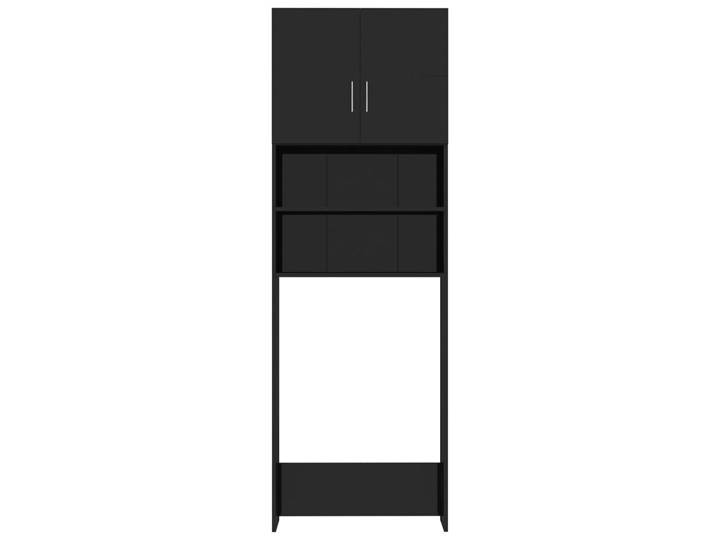 vidaXL Szafka na pralkę, wysoki połysk, czarna, 64x25,5x190 cm Rodzaj frontu Drzwiczki Płyta stolarska Szerokość 64 cm Głębokość 26 cm Płyta MDF Kolor Czarny