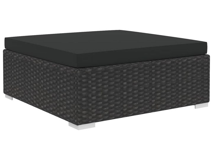vidaXL 10-cz. zestaw mebli do ogrodu, poduszki, rattan PE, czarny Stal Zestawy modułowe Zawartość zestawu Sofa Zawartość zestawu Stół