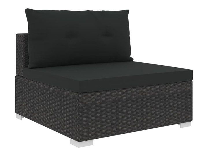 vidaXL 10-cz. zestaw mebli do ogrodu, poduszki, rattan PE, czarny Zestawy modułowe Stal Kategoria Zestawy mebli ogrodowych Zawartość zestawu Puf