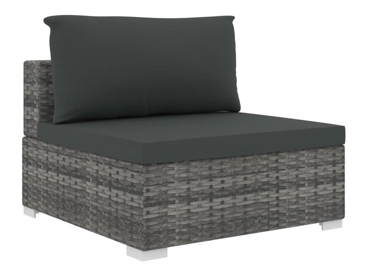 vidaXL 9-cz. zestaw wypoczynkowy do ogrodu, poduszki, rattan PE, szary Zestawy wypoczynkowe Stal Zestawy modułowe Zestawy kawowe Kategoria Zestawy mebli ogrodowych