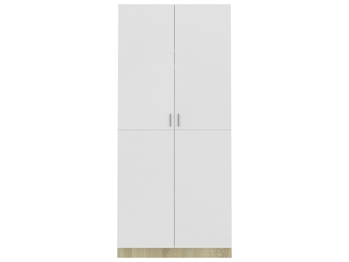 vidaXL Szafa, biel i dąb sonoma, 90 x 52 x 200 cm, płyta wiórowa Głębokość 52 cm Szerokość 90 cm Kolor Biały Drewno Typ Gotowa