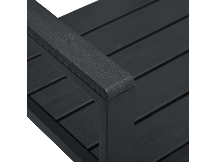 vidaXL Ławka ogrodowa, 120 cm, czarna, HDPE o wyglądzie drewna Stal Drewno Kolor Czarny