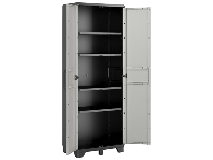 Keter Szafa z półkami Gear, czarno-szara, 182 cm Głębokość 39 cm Metal Tworzywo sztuczne Szerokość 68 cm Kolor Czarny