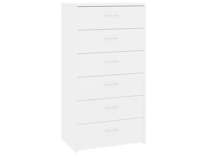 vidaXL Komoda z 6 szufladami, wysoki połysk, biała, 50 x 34 x 96 cm Szerokość 105 cm Kolor Biały Płyta MDF Szerokość 50 cm Z szufladami Głębokość 34 cm Pomieszczenie Sypialnia