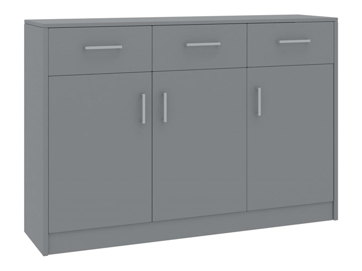 vidaXL Szafka, szara, 110 x 30 x 75 cm, płyta wiórowa Głębokość 30 cm Pomieszczenie Sypialnia Z szafkami i szufladami Szerokość 110 cm Szerokość 105 cm Płyta MDF Pomieszczenie Salon