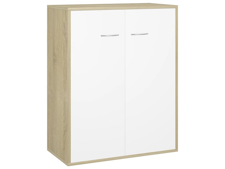 vidaXL Szafka, biel i dąb sonoma, 60 x 30 x 75 cm, płyta wiórowa Z szafkami Szerokość 105 cm Pomieszczenie Sypialnia Szerokość 60 cm Płyta MDF Głębokość 30 cm Kategoria Komody