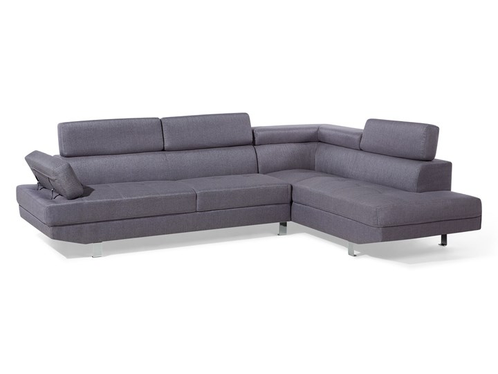 Narożnik lewostronny szary tapicerowany 5 osobowa sofa z regulowanymi zagłówkami Typ Gładkie W kształcie L Styl Nowoczesny