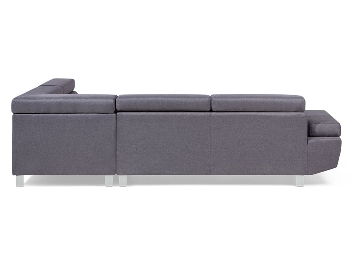 Narożnik lewostronny szary tapicerowany 5 osobowa sofa z regulowanymi zagłówkami W kształcie L Styl Nowoczesny