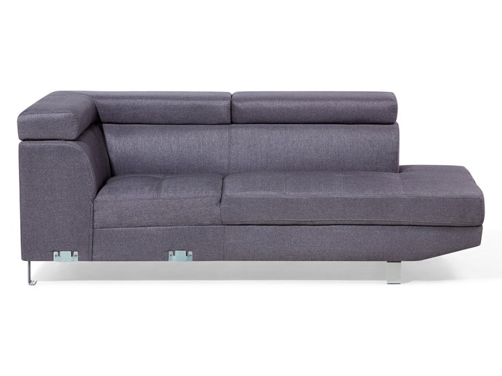 Narożnik lewostronny szary tapicerowany 5 osobowa sofa z regulowanymi zagłówkami W kształcie L Nóżki Na nóżkach Strona Lewostronne