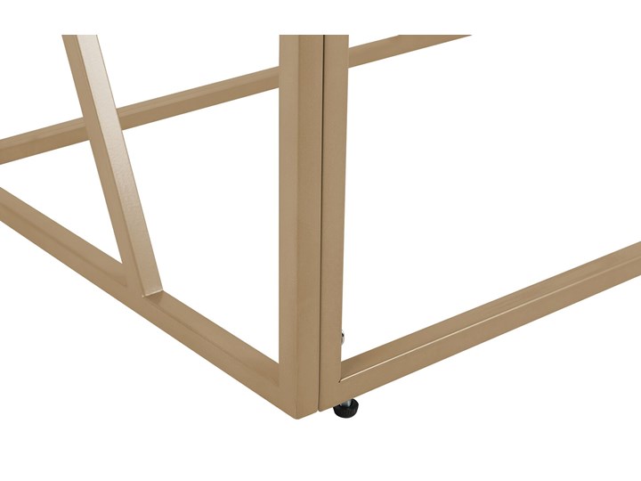 Beliani Konsola złota metalowa 100 x 40 cm szklany blat geometryczna rama nowoczesna Z samym blatem Szerokość 100 cm Stojąca Pomieszczenie Salon