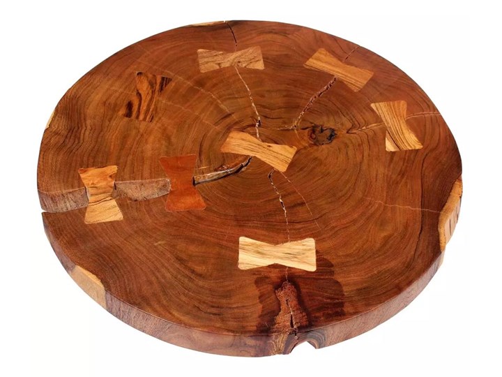 vidaXL Stolik kawowy plaster, (55-60) x 40 cm, lite drewno akacjowe Kategoria Stoliki i ławy Metal Rodzaj nóg Proste