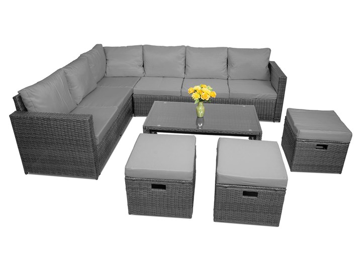 MEBLE OGRODOWE RATTAN 1162S POPIEL Zestawy wypoczynkowe Zestawy kawowe Zestawy modułowe Kategoria Zestawy mebli ogrodowych