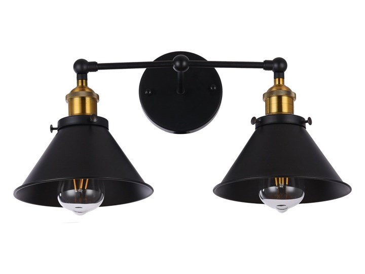 LAMPA ŚCIENNA KINKIET LOFTOWY CZARNY GUBI DUO Styl Nowoczesny Metal Kinkiet z abażurem Kinkiet z kloszem Styl Industrialny
