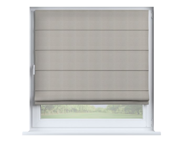 Roleta rzymska Capri, szaro biała krateczka (0,5x0,5cm), szer.80 × dł.170 cm, Quadro Pomieszczenie Jadalnia Typ Roleta zaciemniająca