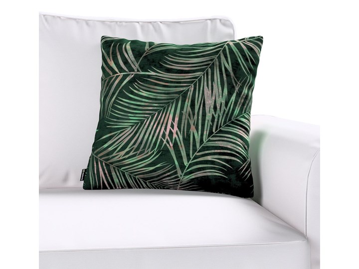 Poszewka Kinga na poduszkę, zielony w liście, 43 × 43 cm, Velvet 45x65 cm Poszewka dekoracyjna 43x43 cm Kwadratowe 45x45 cm 40x60 cm 50x50 cm Prostokątne 60x60 cm Poliester Pomieszczenie Salon