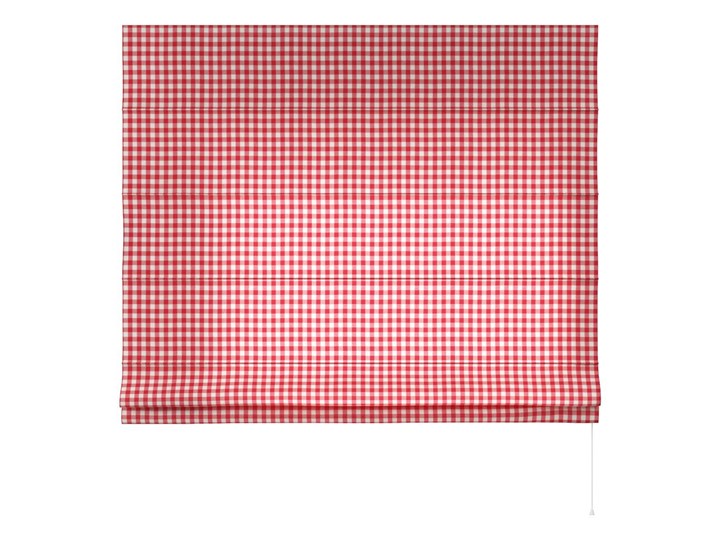 Roleta rzymska Capri, czerwono biała kratka (1,5x1,5cm), szer.80 × dł.170 cm, Quadro Kolor Biały Kategoria Rolety