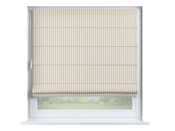 Roleta rzymska Capri, beżowo białe pasy (1,5cm), szer.80 × dł.170 cm, Quadro Wzór Paski Wzór Dla dzieci