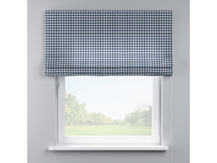 Roleta rzymska Capri, granatowo biała kratka (1,5x1,5cm), szer.80 × dł.170 cm, Quadro Typ Roleta transparentna Pomieszczenie Kuchnia