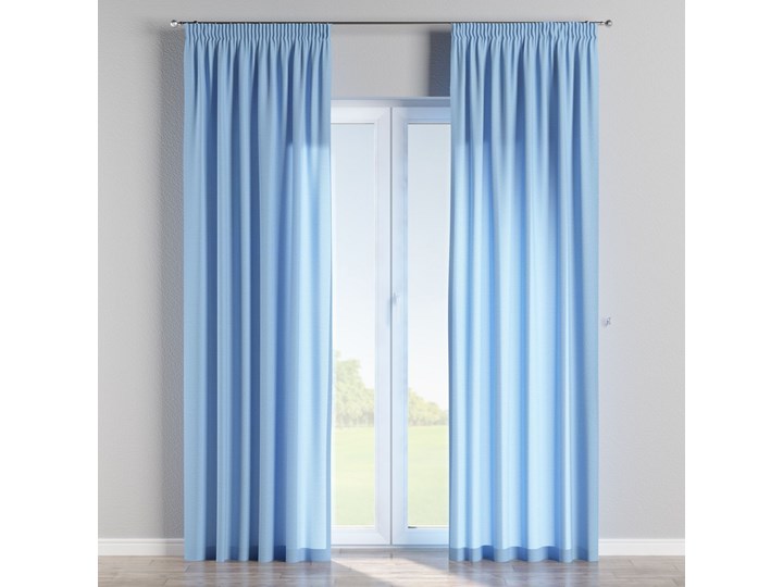 Zasłona na taśmie marszczącej 1 szt., niebieski, 1szt 130 × 260 cm, Loneta Zasłona zaciemniająca Bawełna 130x260 cm Poliester Wzór Gładkie