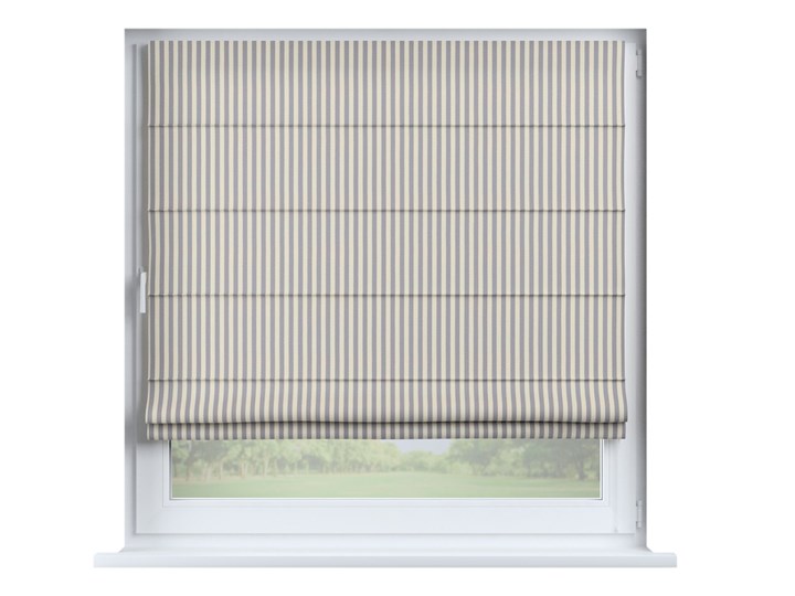 Roleta rzymska Capri, granatowo białe pasy (1,5cm), szer.80 × dł.170 cm, Quadro Kolor Biały