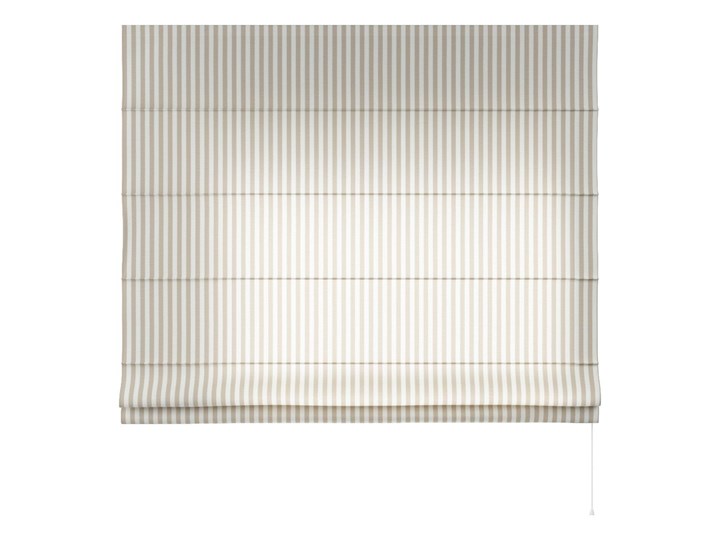 Roleta rzymska Capri, beżowo białe pasy (1,5cm), szer.80 × dł.170 cm, Quadro Kolor Biały Kolor Beżowy