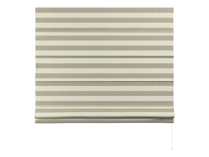 Roleta rzymska Capri, beżowo - białe pasy (5,5cm), szer.80 × dł.170 cm, Quadro Pomieszczenie Salon