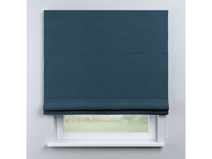 Roleta rzymska Capri, pruski błękit, szer.80 × dł.170 cm, Velvet Kolor Granatowy