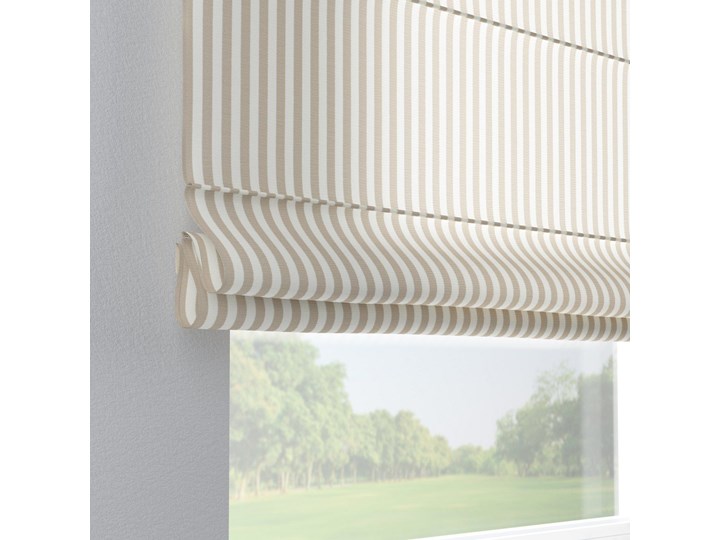 Roleta rzymska Capri, beżowo białe pasy (1,5cm), szer.80 × dł.170 cm, Quadro Typ Roleta przeciwsłoneczna