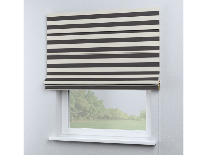 Roleta rzymska Capri, biało - grafitowe pasy (5,5cm), szer.80 × dł.170 cm, Quadro Pomieszczenie Pokój nastolatka