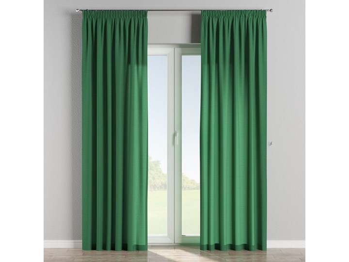 Zasłona na taśmie marszczącej 1 szt., butelkowa zieleń, 1szt 130 × 260 cm, Loneta Zasłona zaciemniająca 130x260 cm Bawełna Poliester Wzór Gładkie