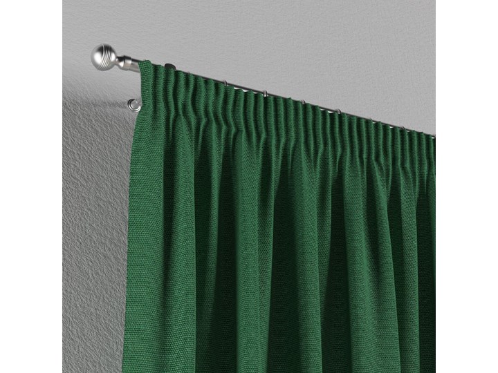 Zasłona na taśmie marszczącej 1 szt., butelkowa zieleń, 1szt 130 × 260 cm, Loneta Bawełna Zasłona zaciemniająca Poliester 130x260 cm Mocowanie Taśma