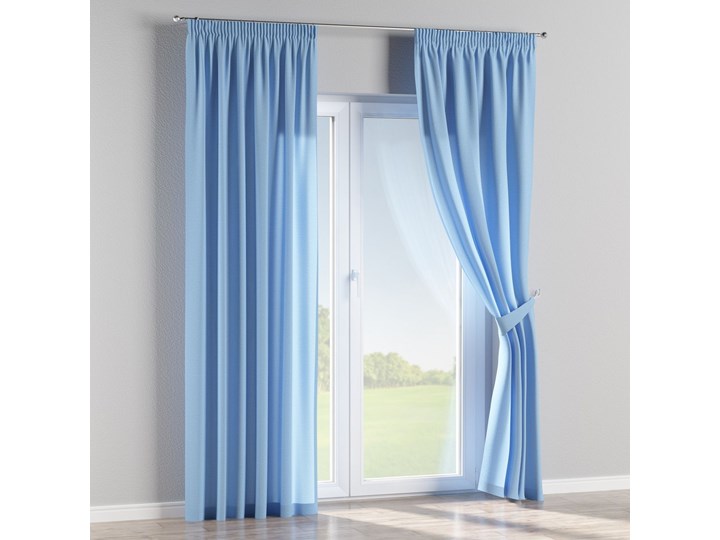 Zasłona na taśmie marszczącej 1 szt., niebieski, 1szt 130 × 260 cm, Loneta Zasłona zaciemniająca Poliester 130x260 cm Kategoria Zasłony Bawełna Pomieszczenie