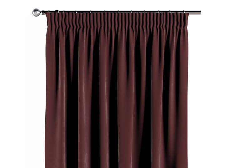 Zasłona na taśmie marszczącej 1 szt., bordowy, 1szt 130 × 260 cm, Velvet Poliester 130x260 cm Zasłona prześwitująca Mocowanie Kategoria Zasłony