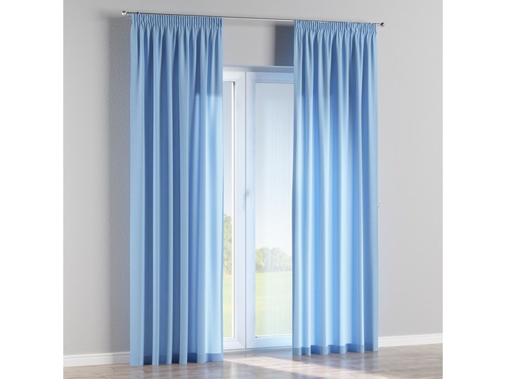 Zasłona na taśmie marszczącej 1 szt., niebieski, 1szt 130 × 260 cm, Loneta Bawełna Zasłona zaciemniająca Poliester 130x260 cm Mocowanie Taśma