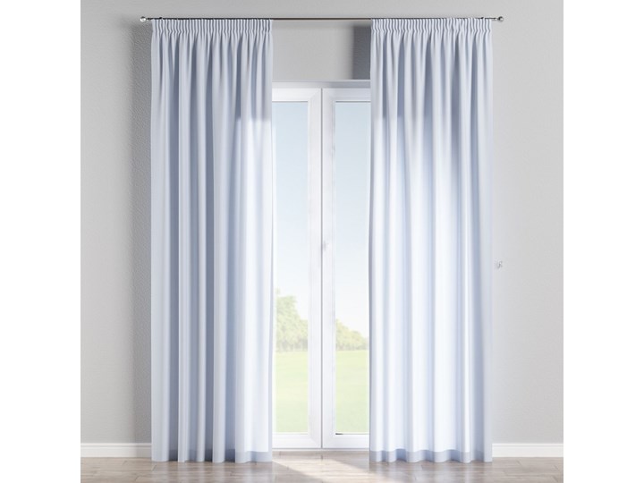 Zasłona na taśmie marszczącej 1 szt., pastelowy niebieski, 1szt 130 × 260 cm, Loneta Zasłona prześwitująca 130x260 cm Bawełna Poliester Mocowanie Taśma