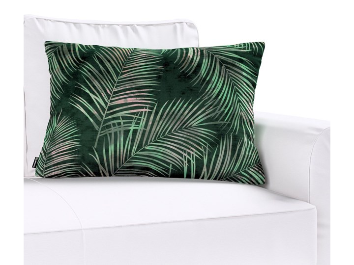 Poszewka Kinga na poduszkę prostokątną, zielony w liście, 60 × 40 cm, Velvet Wzór Roślinny Poszewka dekoracyjna 40x60 cm Poliester Prostokątne 45x65 cm Pomieszczenie Salon
