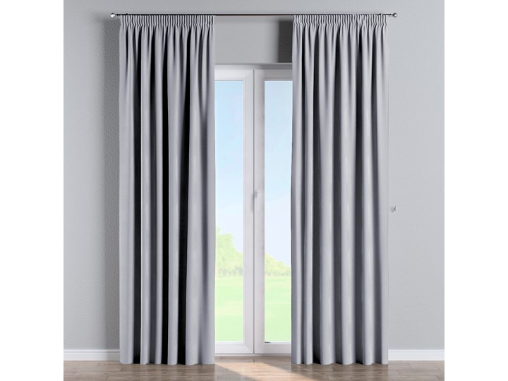 Zasłona na taśmie marszczącej 1 szt., srebrzysty szary, 1szt 130 × 260 cm, Velvet Mocowanie Taśma Poliester Zasłona prześwitująca 130x260 cm Kolor Srebrny