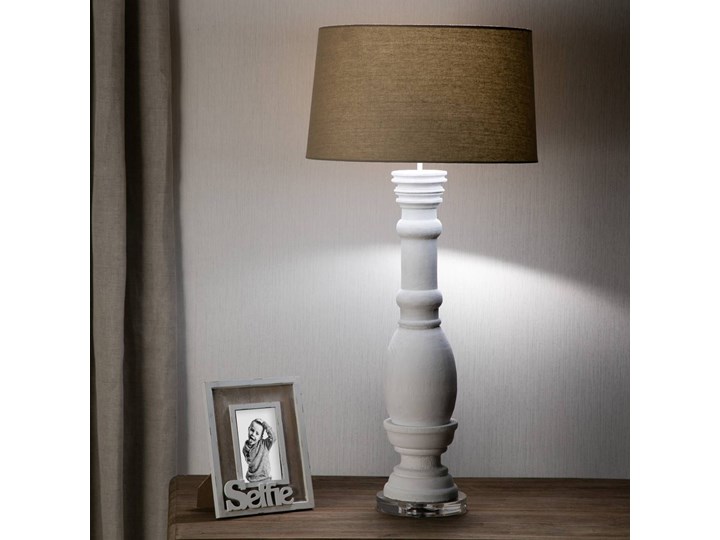 Lampa stołowa Petrus wys. 94cm, 45 × 45 × 94 cm Lampa z kloszem Kolor Biały Kolor Beżowy