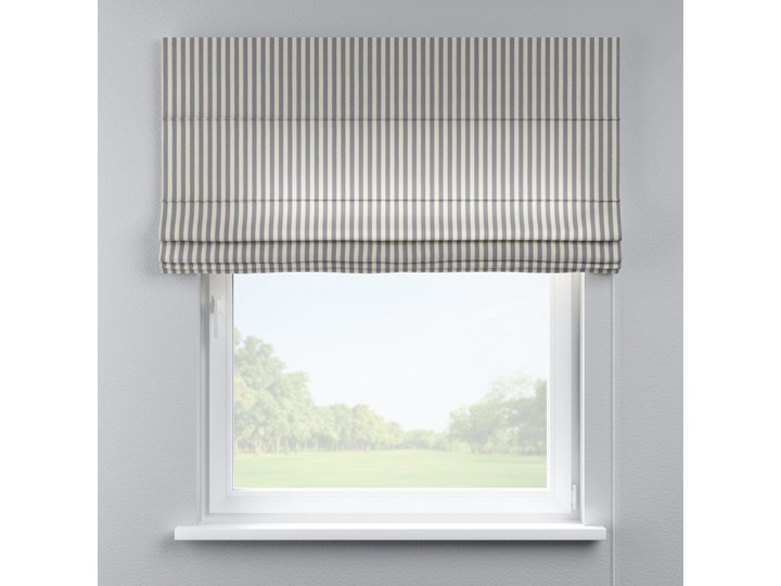 Roleta rzymska Capri, granatowo białe pasy (1,5cm), szer.80 × dł.170 cm, Quadro Typ Roleta transparentna Kolor Biały
