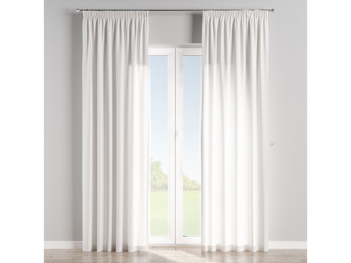 Zasłona na taśmie marszczącej 1 szt., śmietankowa biel, 1szt 130 × 260 cm, Loneta Bawełna 130x260 cm Poliester Zasłona zaciemniająca Pomieszczenie Kuchnia