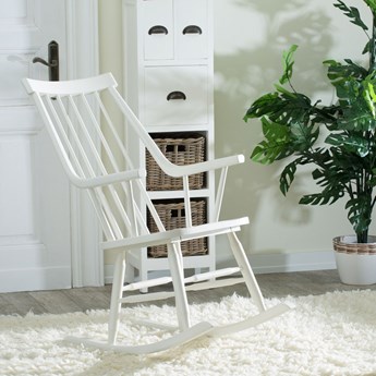 Fotel bujany Henry white, 54 × 44 × 114 cm
