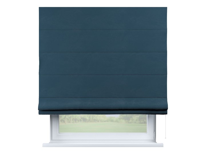 Roleta rzymska Capri, pruski błękit, szer.80 × dł.170 cm, Velvet Kolor Granatowy Kategoria Rolety